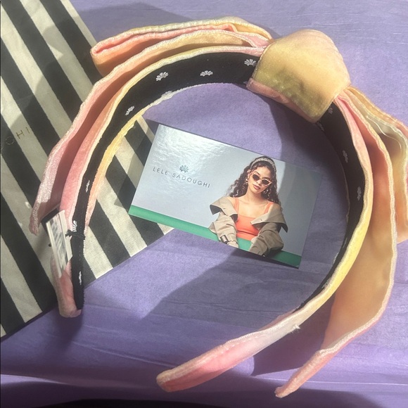 Lele Sadoughi Gradient Bow Headband. Velvet Shirley - Picture 1 of 5